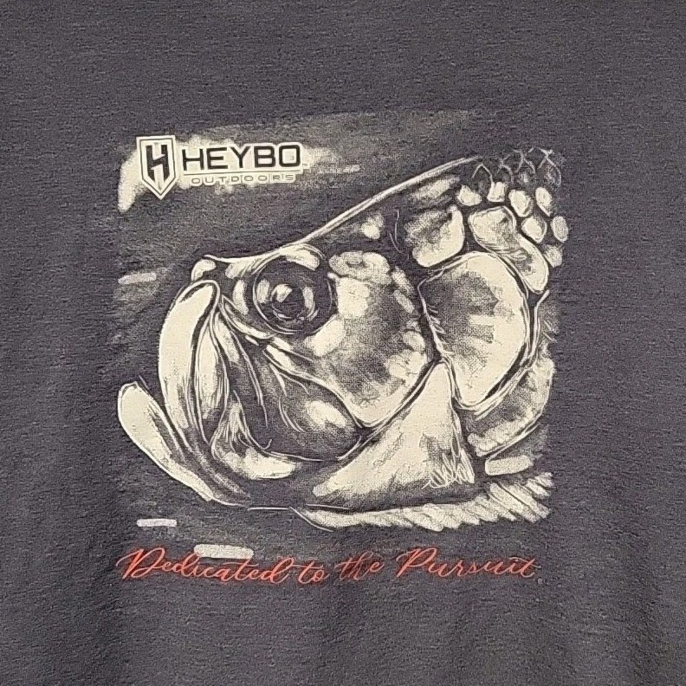 Mens Navy‎ Heybo T-shirt Large With Tarpon Dedicated To The Pursuit